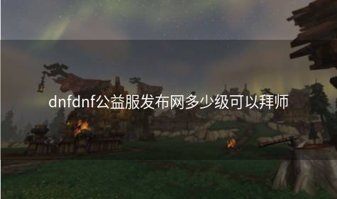 dnfdnf公益服发布网多少级可以拜师